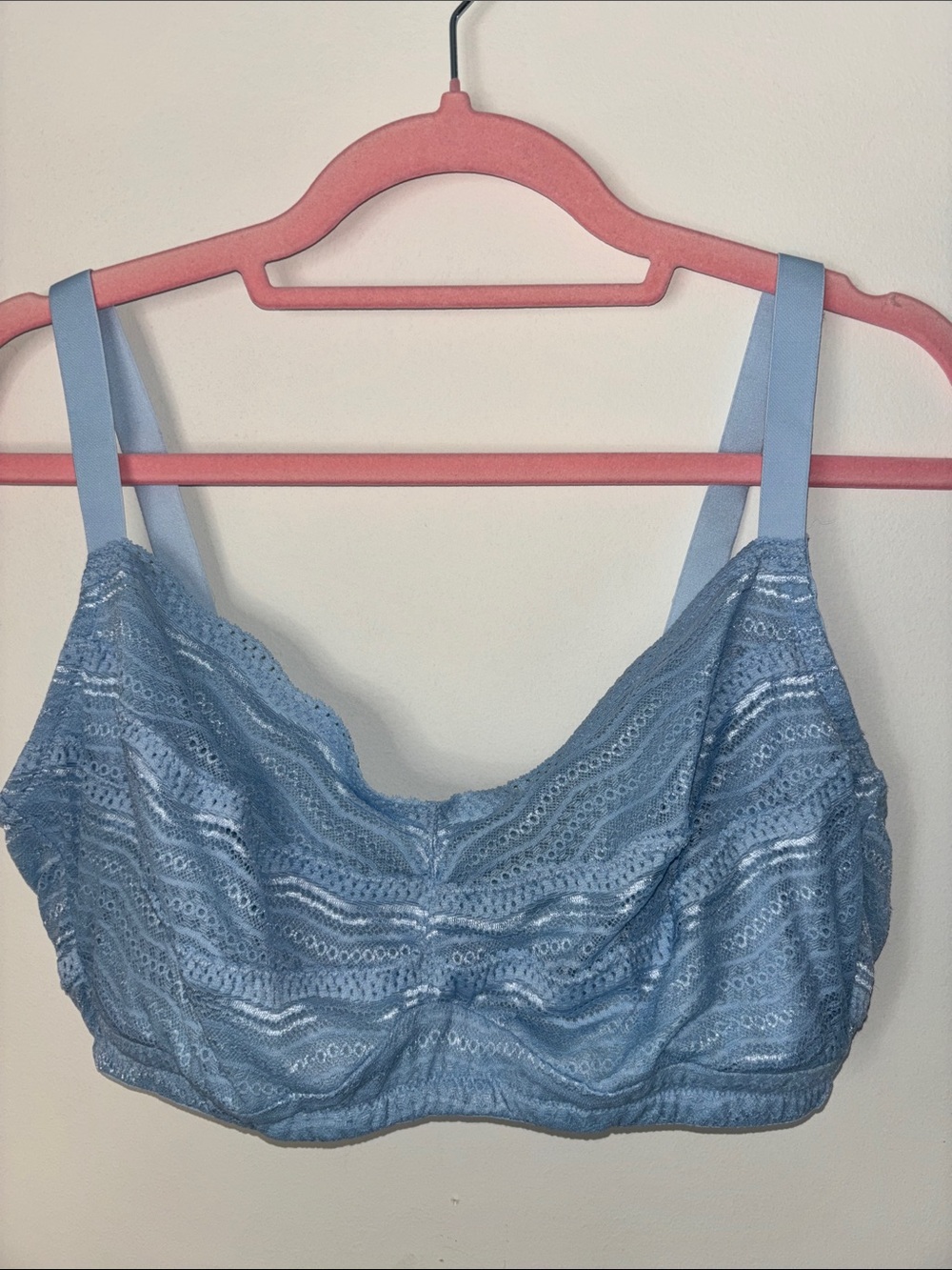 Cosabella Light Blue Lace Bralette Comfortable, sz 1X